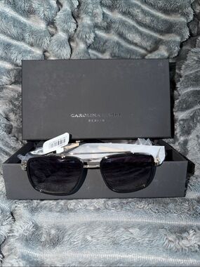 Carolina Lemke Berlin Black Square Unisex Sunglasses